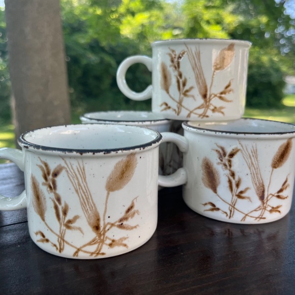 5 England Stonehenge Wild Oats Mid Winter Mugs Vintage 1970's Speckled Stoneware - Picture 2 of 11